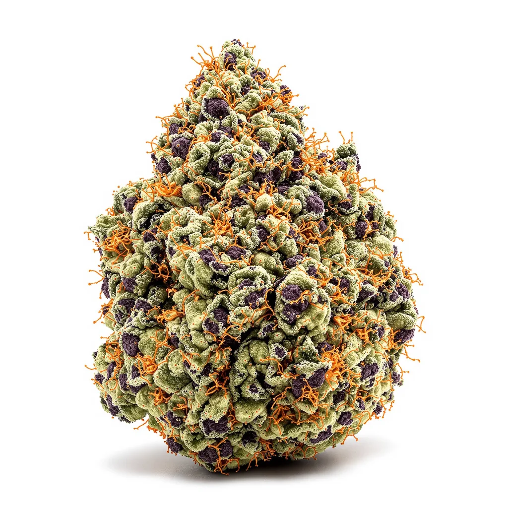 Haze XL 67% indica / 33% sativa — fleur avec trichomes visibles