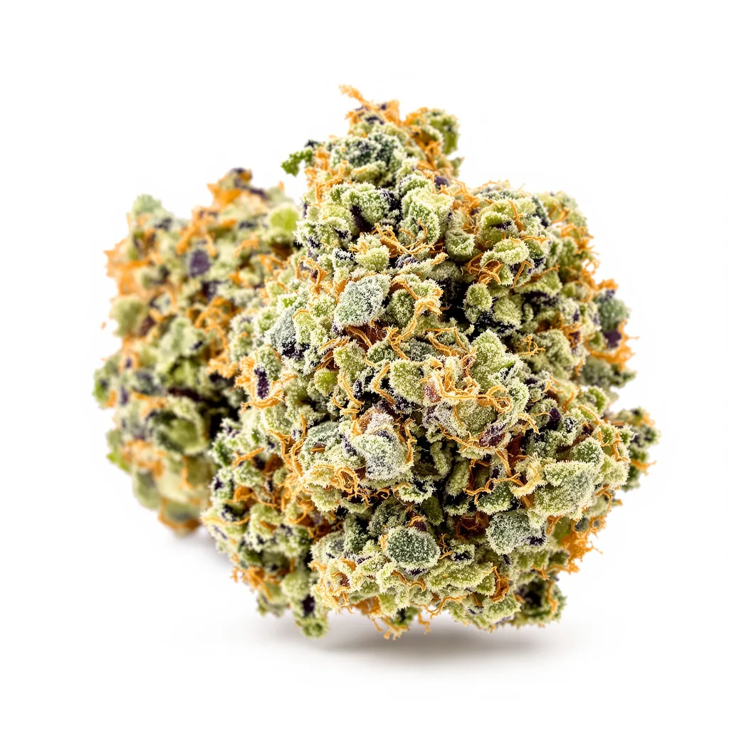 Head Cheese 40% indica / 60% sativa — fleur avec trichomes visibles