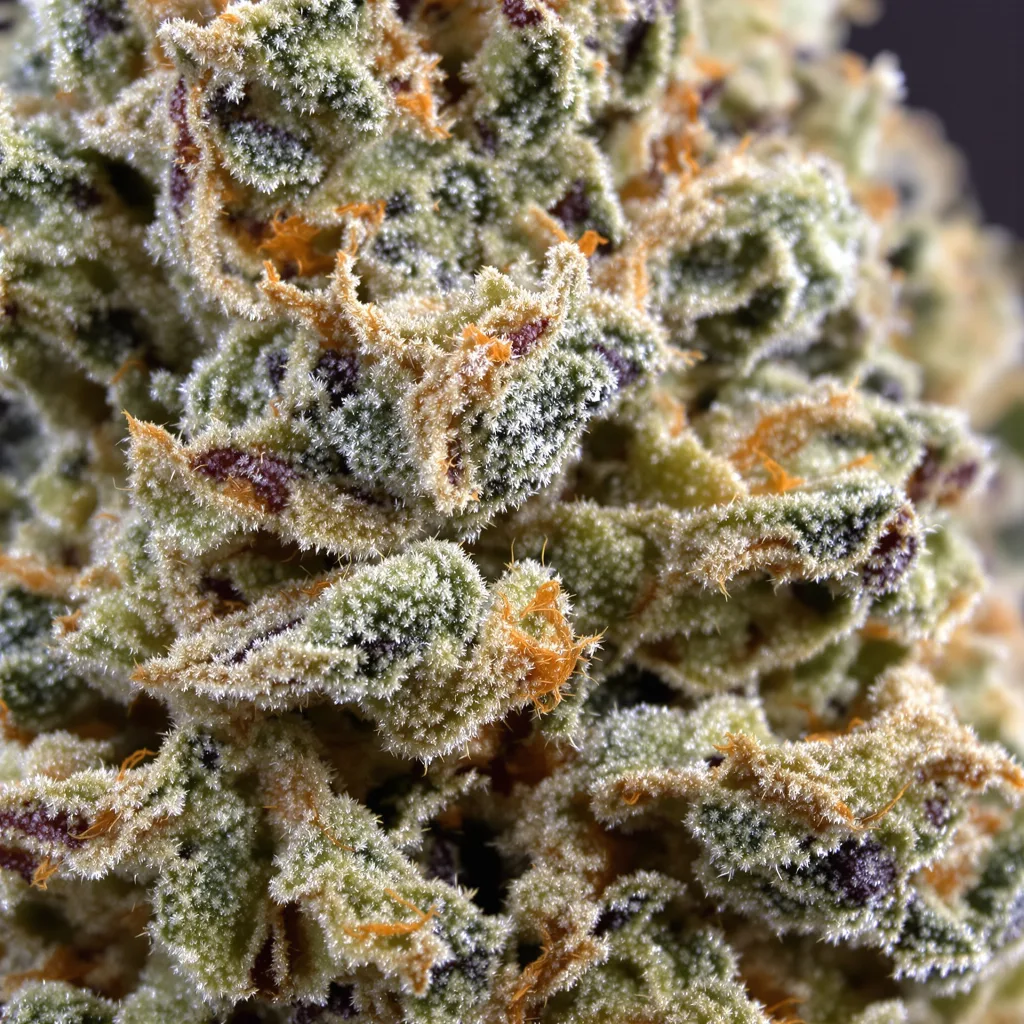 Gros plan de fleur de cannabis Headband montrant nugs denses vert forêt