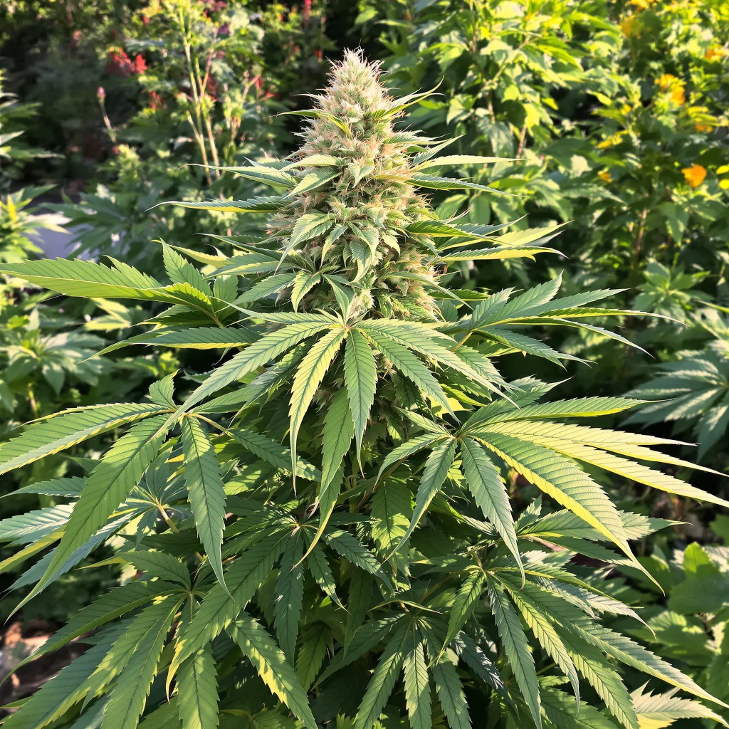 Hell's OG 80% indica / 20% sativa — fleur avec trichomes visibles