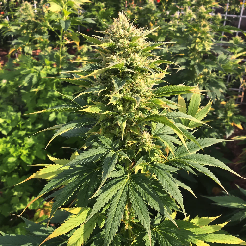 Hells OG Haze 87% indica / 13% sativa — fleur avec trichomes visibles