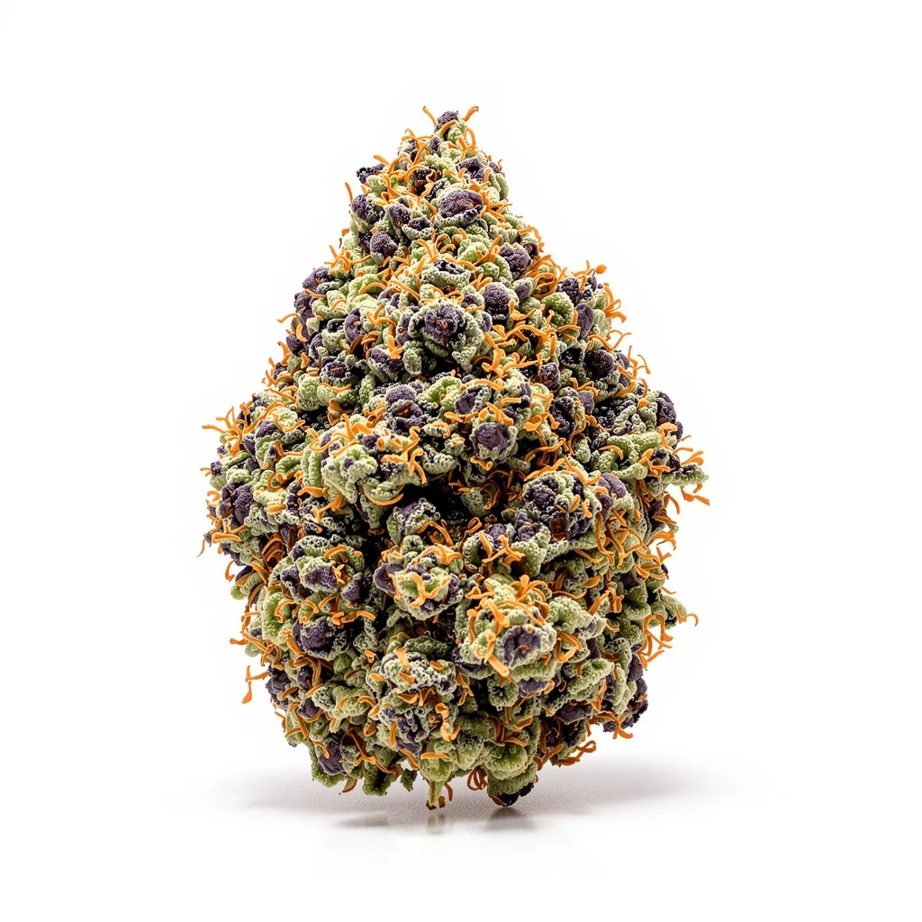 Hells OG Haze 87% indica / 13% sativa — fleur avec trichomes visibles