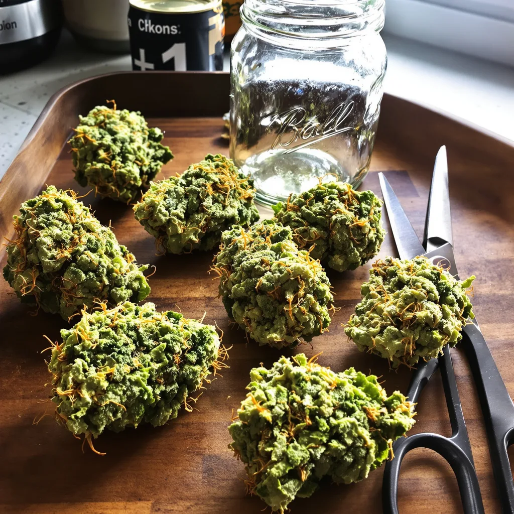 Hempstar 10% indica / 80% sativa — fleur avec trichomes visibles