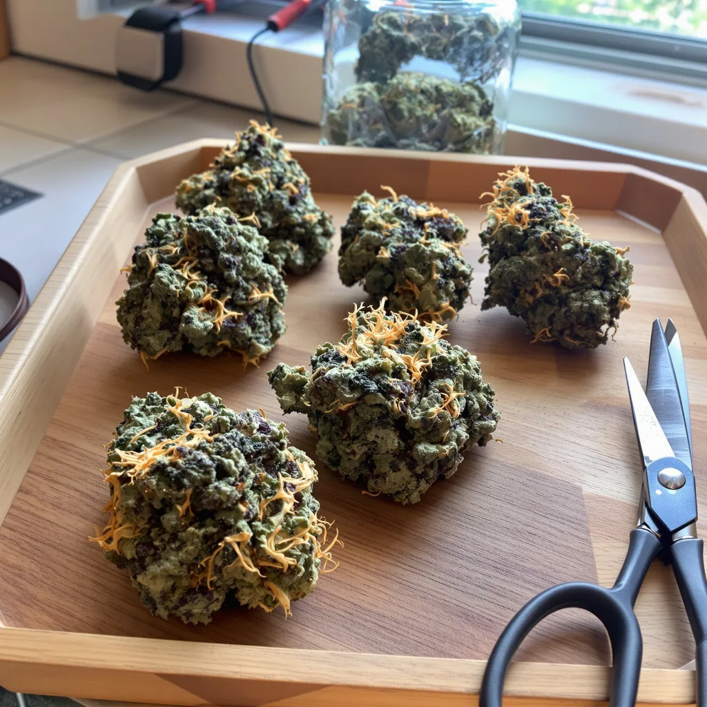 Hercules 89% indica / 11% sativa — fleur avec trichomes visibles