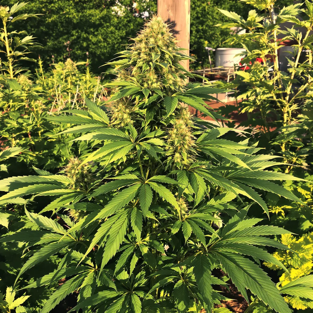 Herijuana 68% indica / 32% sativa — fleur avec trichomes visibles