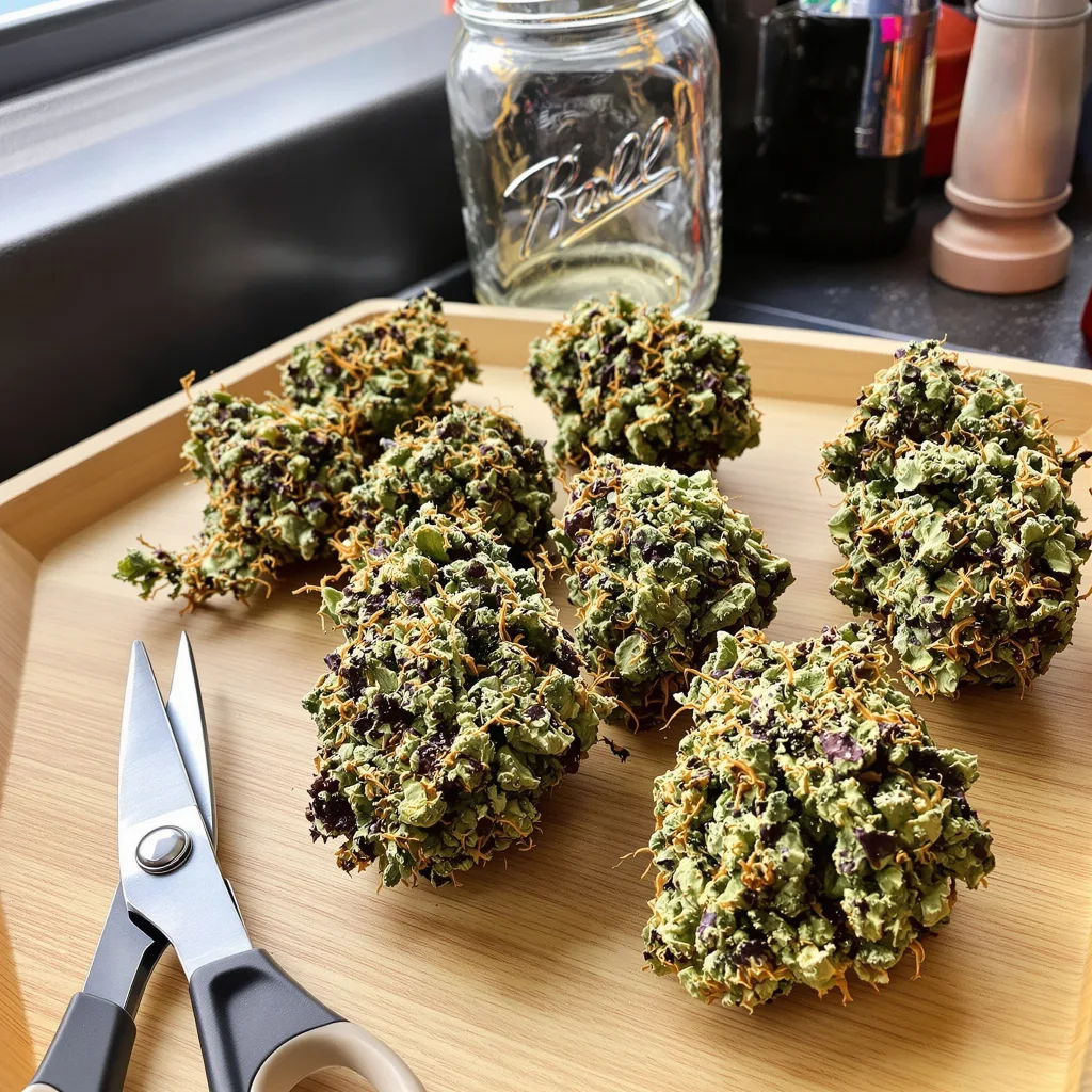 High Resin Strains Mixpack 68% indica / 32% sativa — fleur avec trichomes visibles