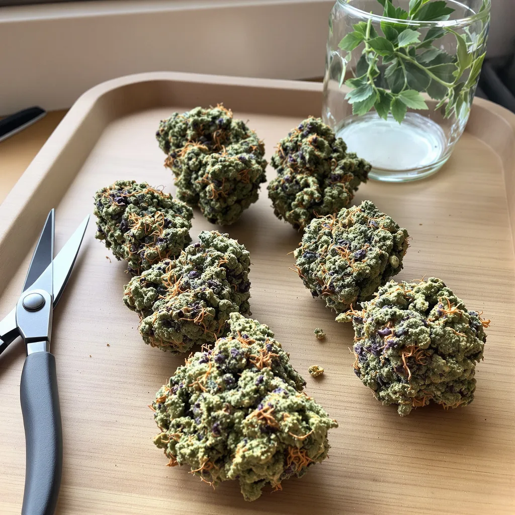 High Resin Pack 60% indica / 40% sativa — fleur avec trichomes visibles