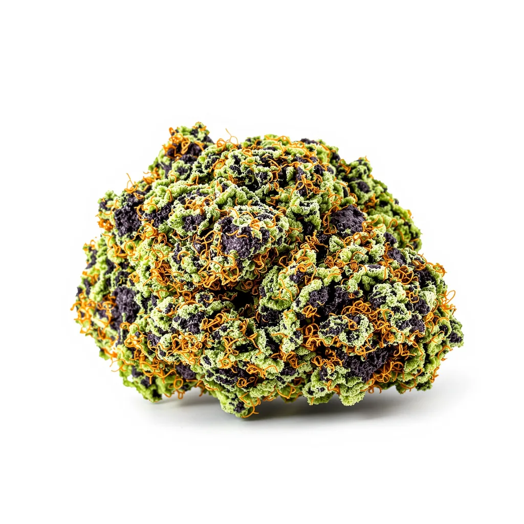 Hindu Skunk 70% indica / 30% sativa — fleur avec trichomes visibles