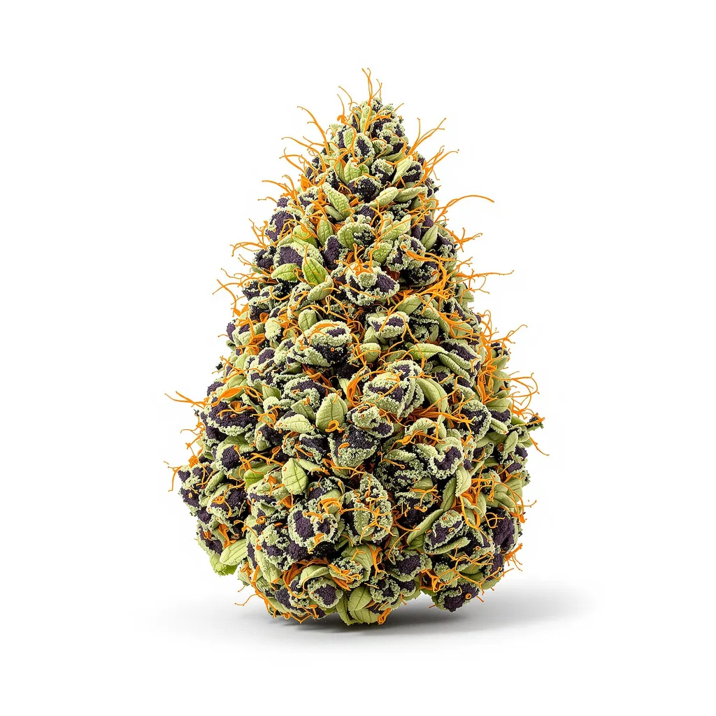 Hindu Skunk 70% indica / 30% sativa — fleur avec trichomes visibles