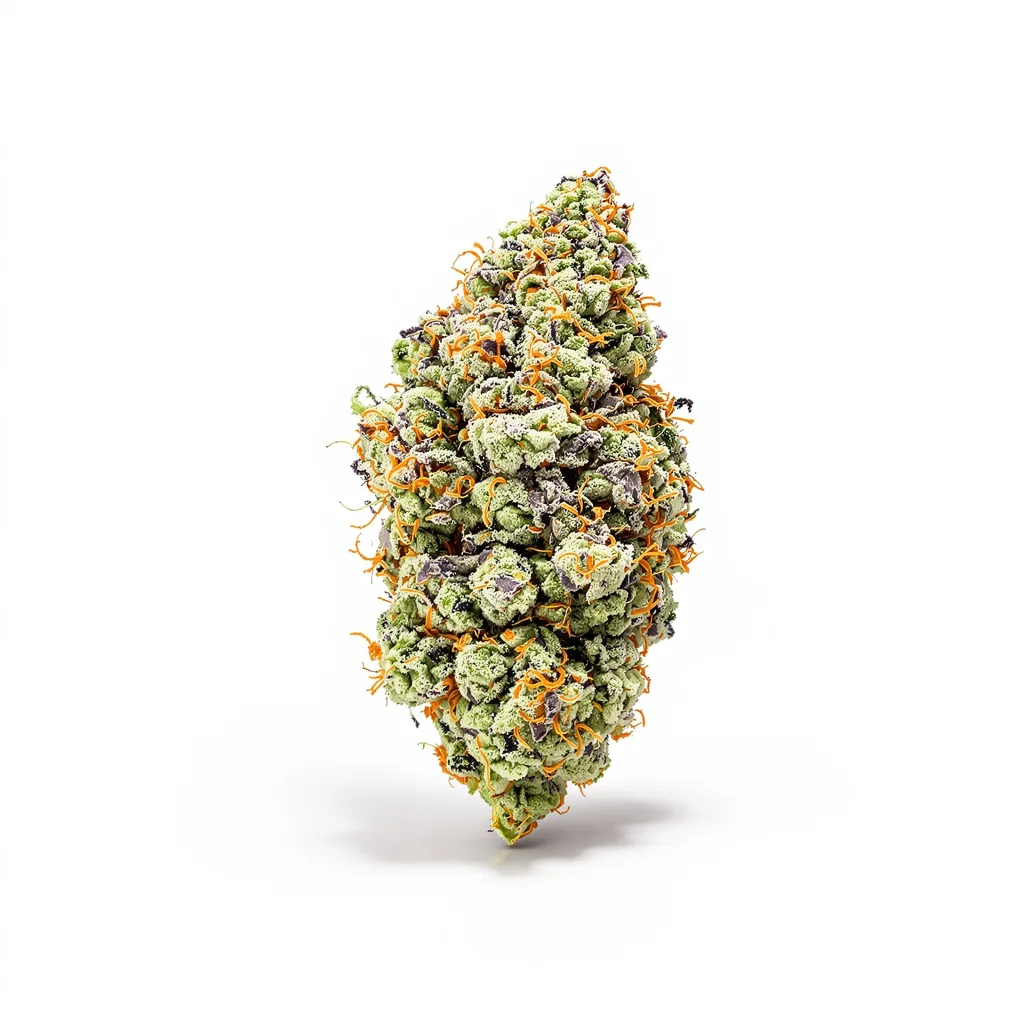 Hippie Crippler 50% indica / 50% sativa — fleur avec trichomes visibles