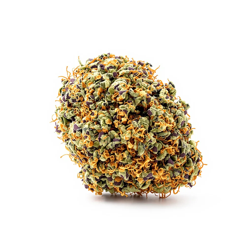 Hog's Breath 66% indica / 34% sativa — fleur avec trichomes visibles