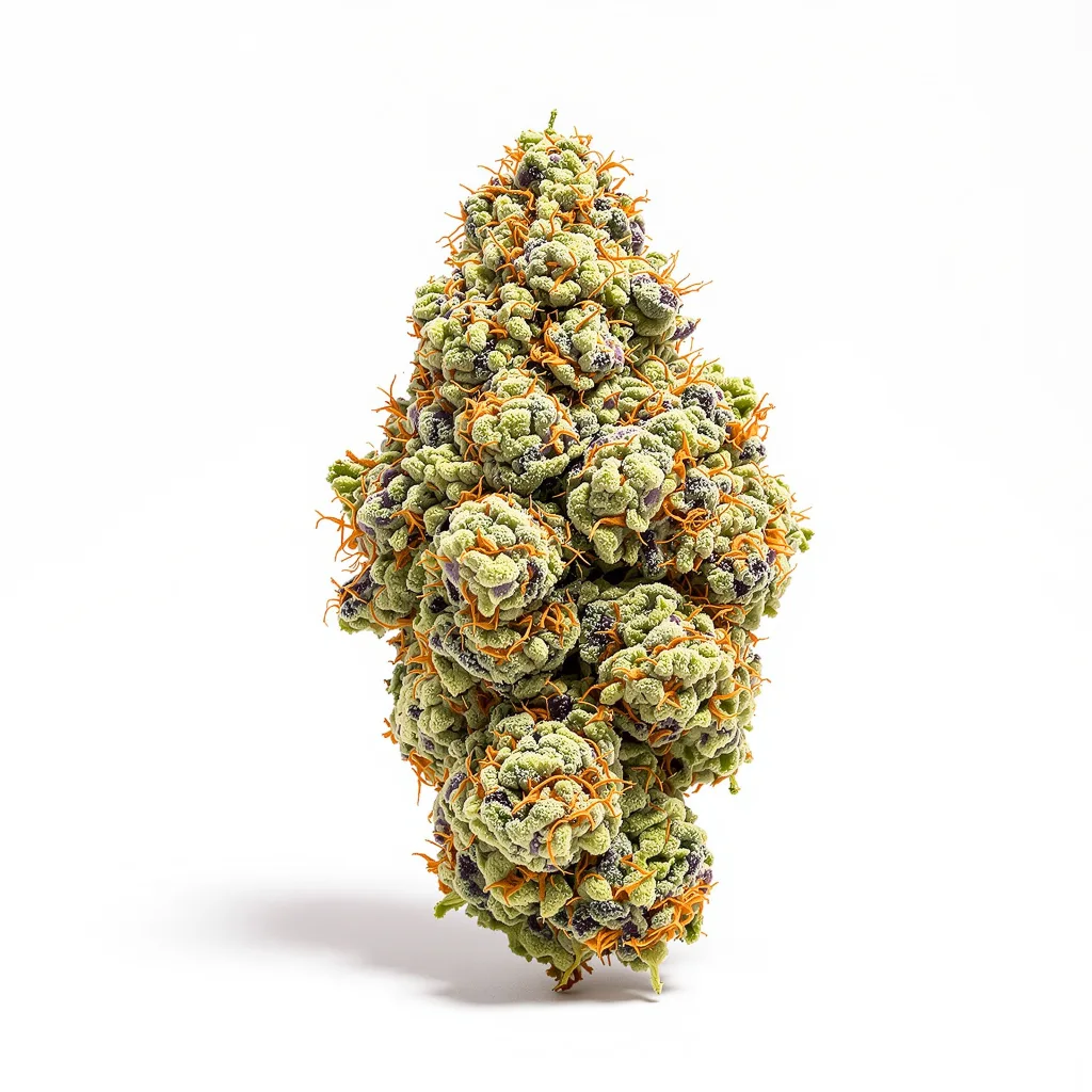 Holy Grail Kush 60% indica / 40% sativa — fleur avec trichomes visibles