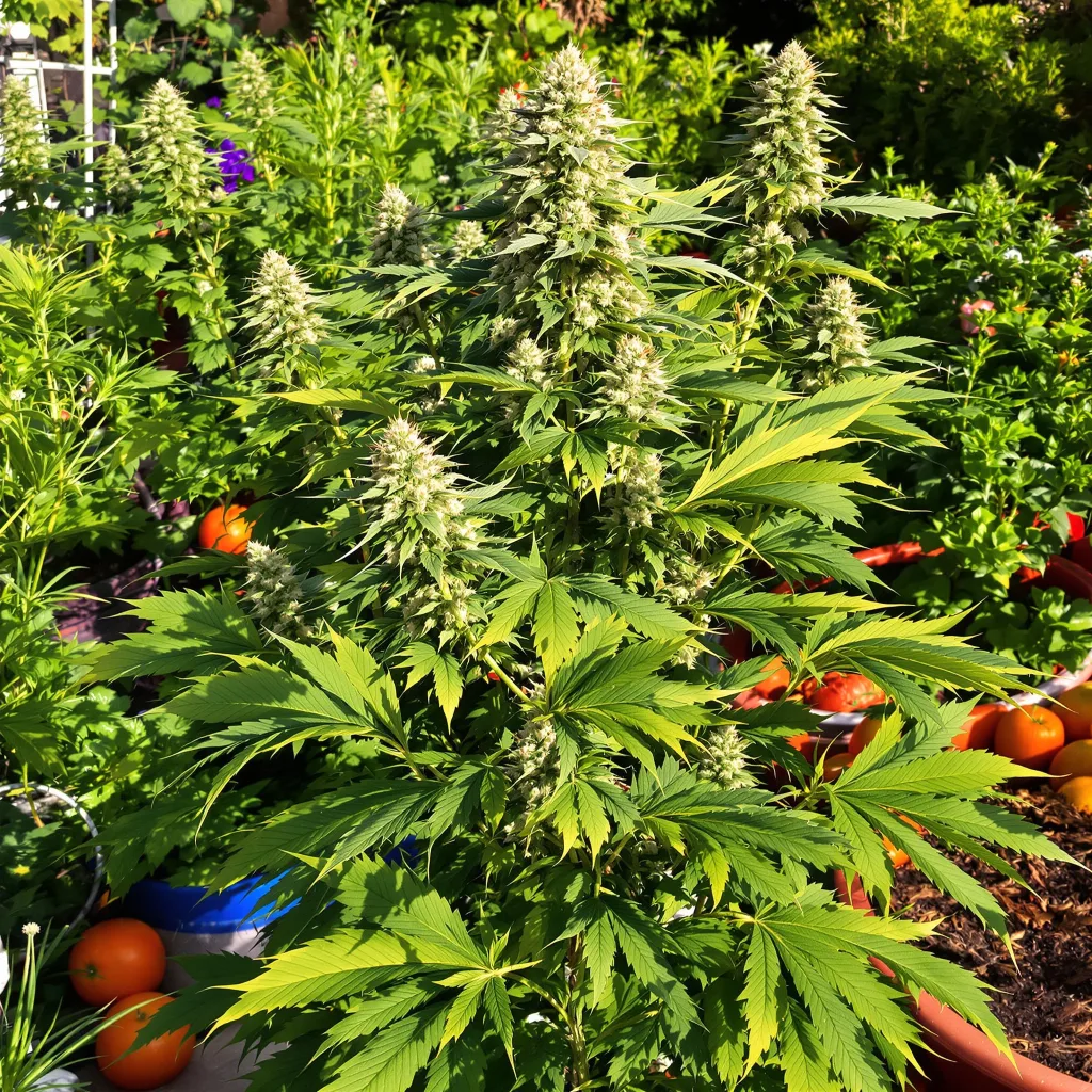 Huckleberry 50% indica / 50% sativa — fleur avec trichomes visibles