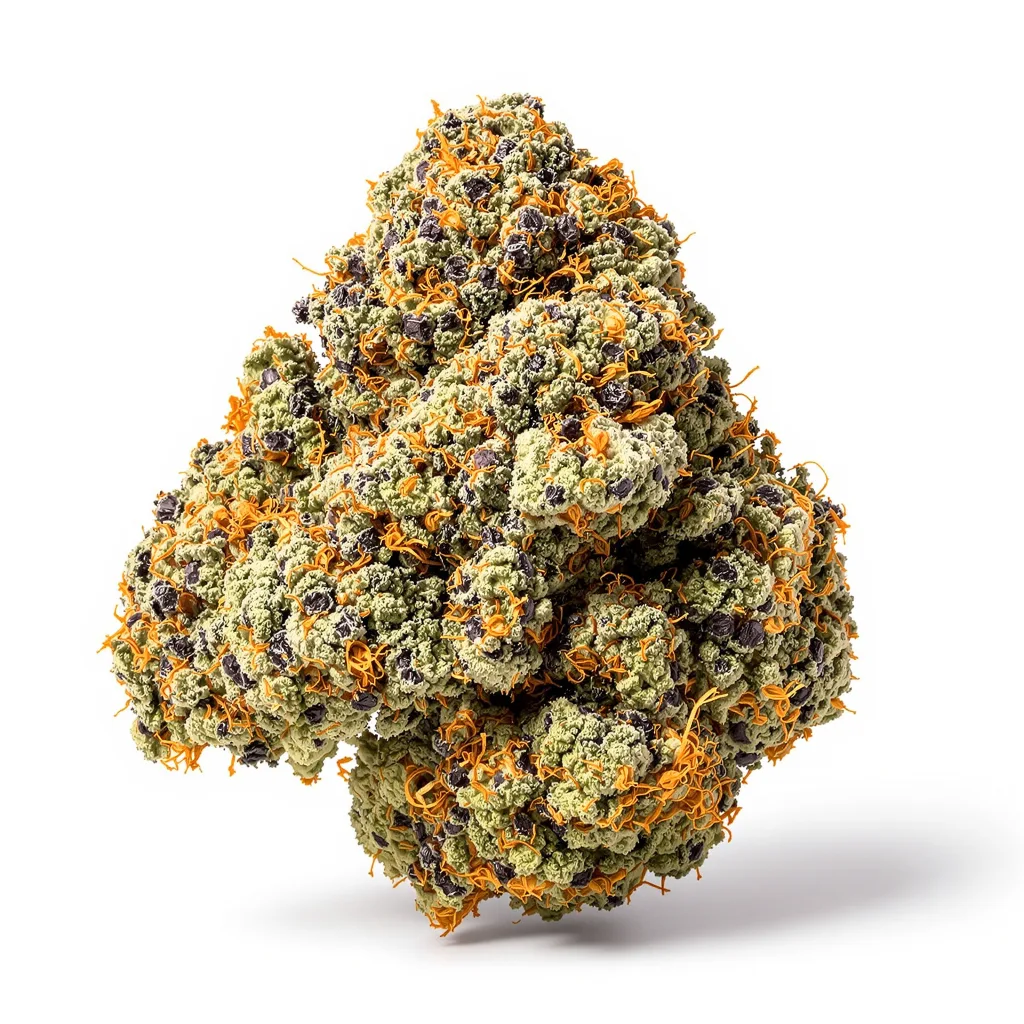 Hyper Critical 68% indica / 32% sativa — fleur avec trichomes visibles