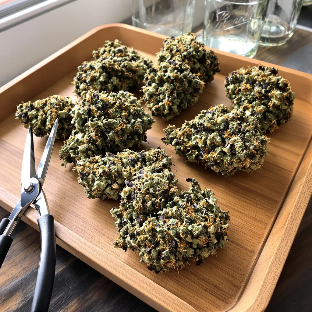 I-95 71% indica / 29% sativa — fleur avec trichomes visibles