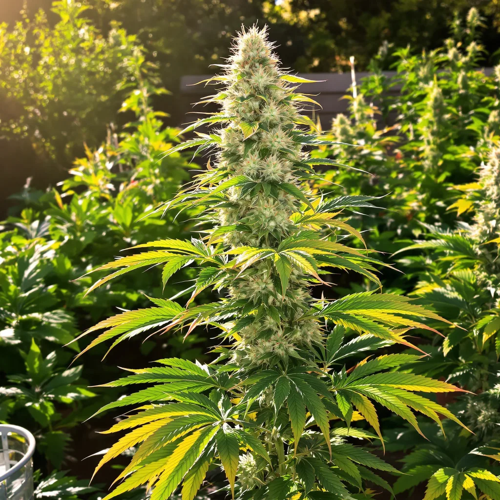 Ice Cream 60% indica / 40% sativa — fleur avec trichomes visibles
