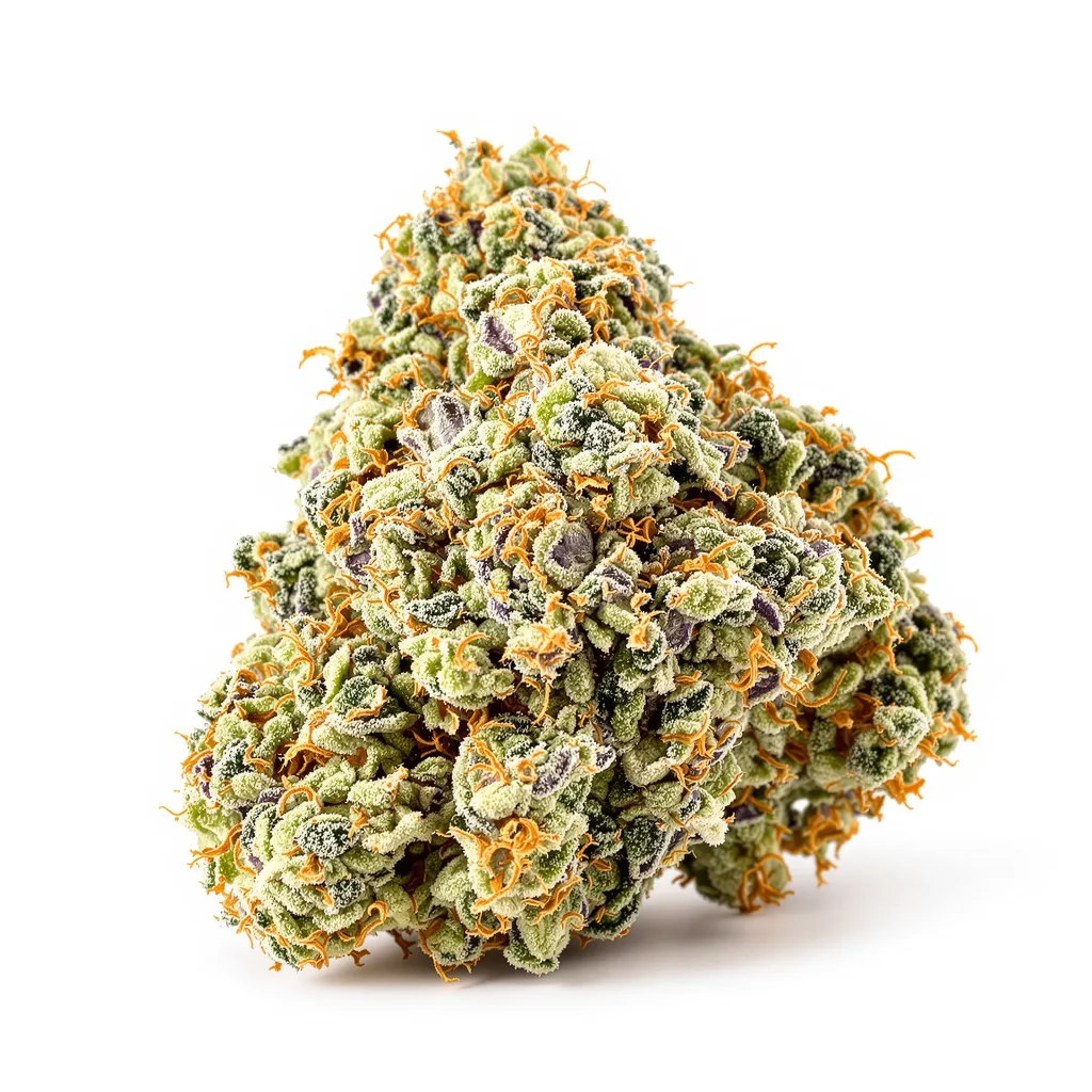 Ice Cream 60% indica / 40% sativa — fleur avec trichomes visibles