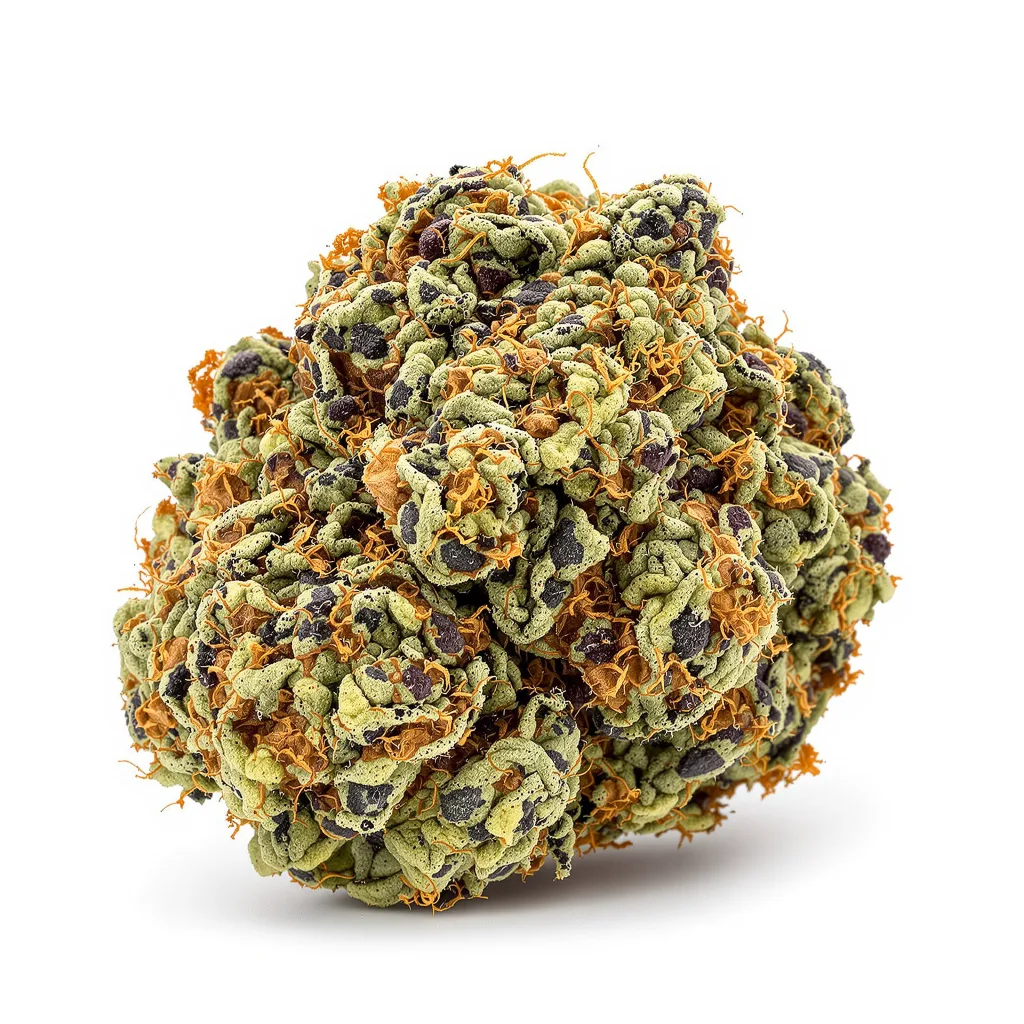 Iced Widow 67% indica / 33% sativa — fleur avec trichomes visibles