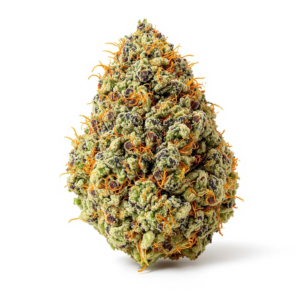 Illuminati 83% indica / 17% sativa — fleur avec trichomes visibles