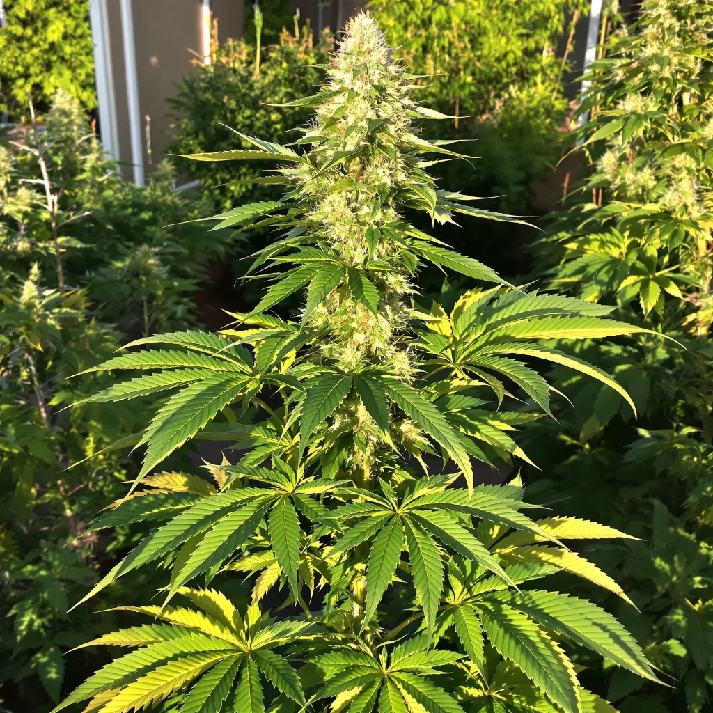Illuminati OG 80% indica / 20% sativa — fleur avec trichomes visibles