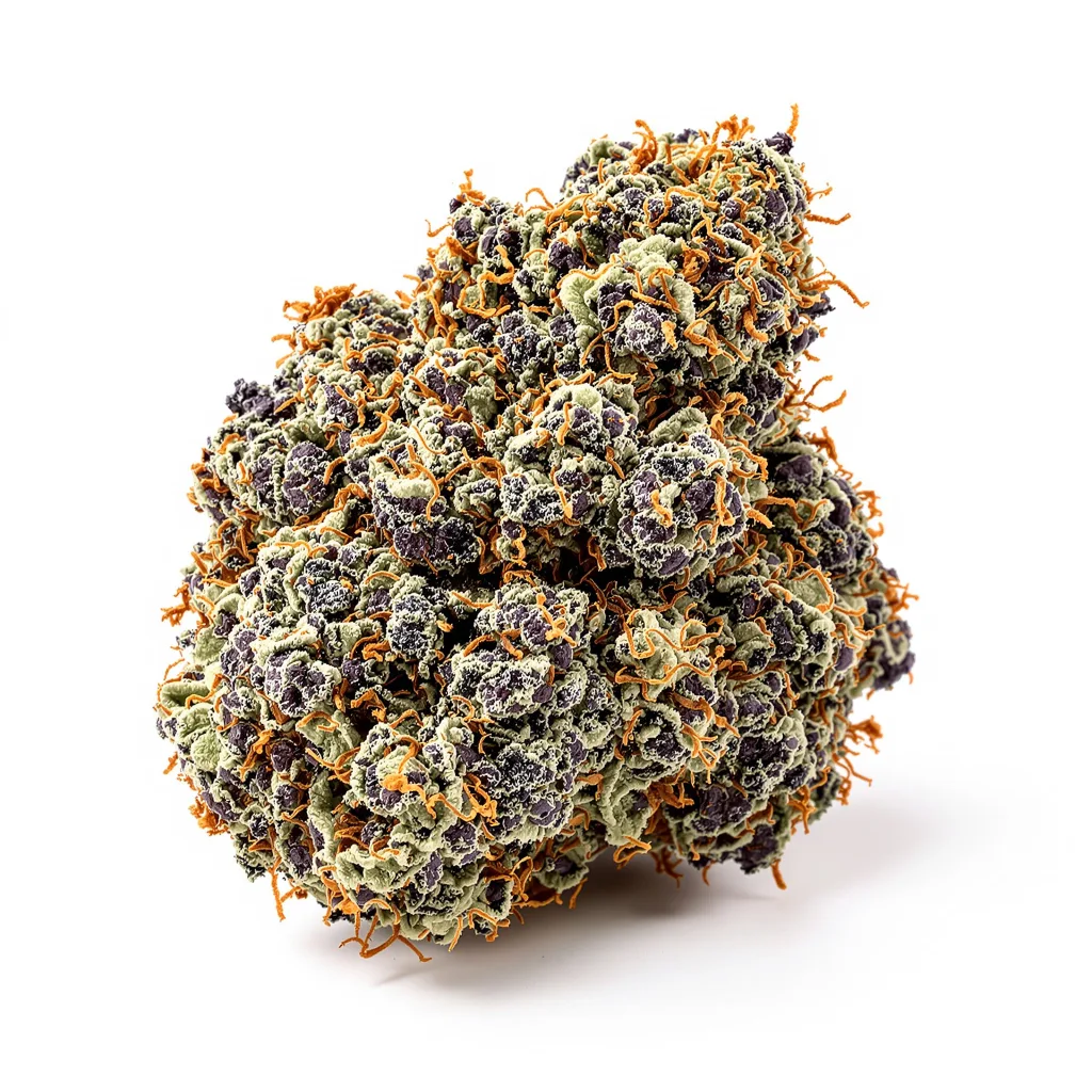 Illuminati OG 80% indica / 20% sativa — fleur avec trichomes visibles