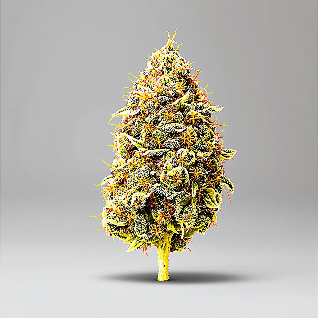 Iron Triangle 44% indica / 56% sativa — fleur avec trichomes visibles