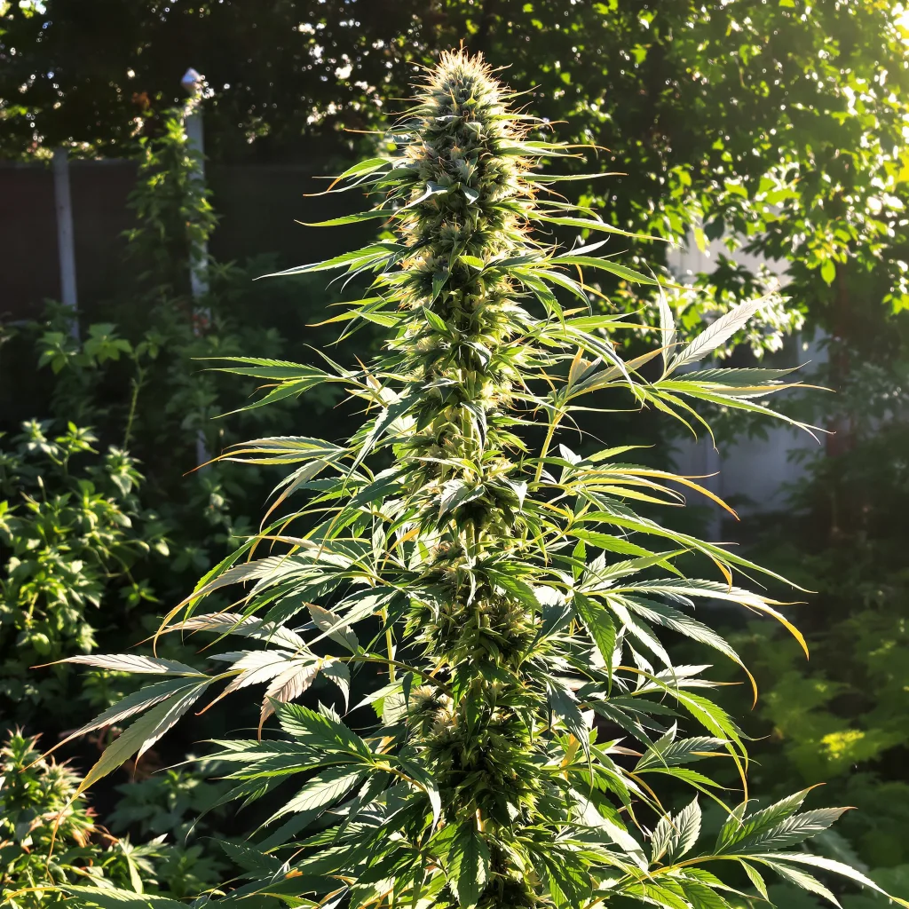 Island Sweet Skunk 25% indica / 75% sativa — fleur avec trichomes visibles