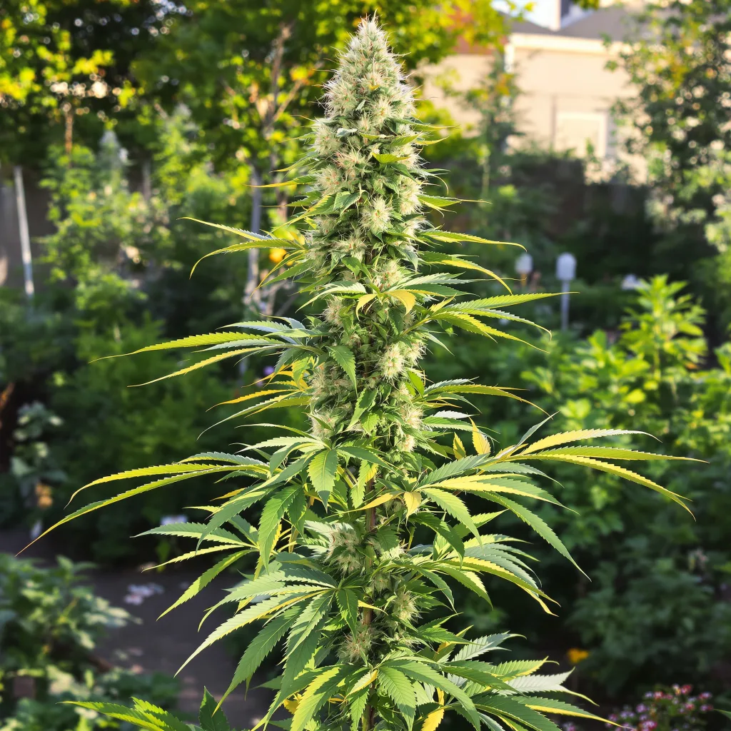 J1 40% indica / 60% sativa — fleur avec trichomes visibles