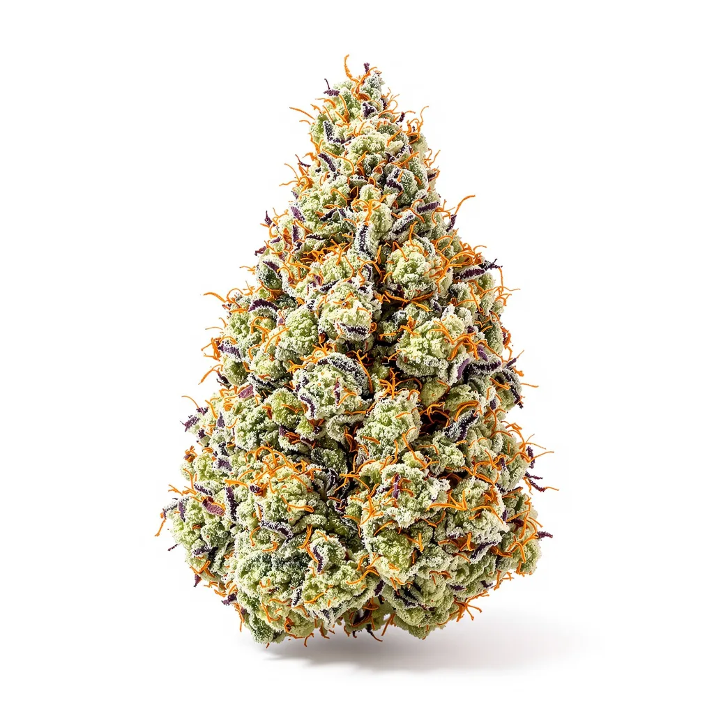 Jack Flash 60% indica / 40% sativa — fleur avec trichomes visibles