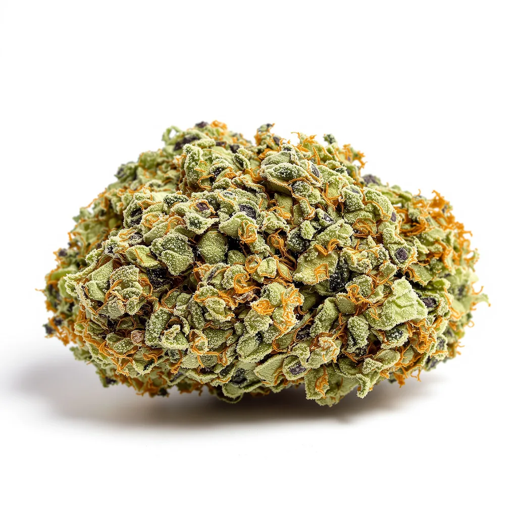 Jack Flash 60% indica / 40% sativa — fleur avec trichomes visibles