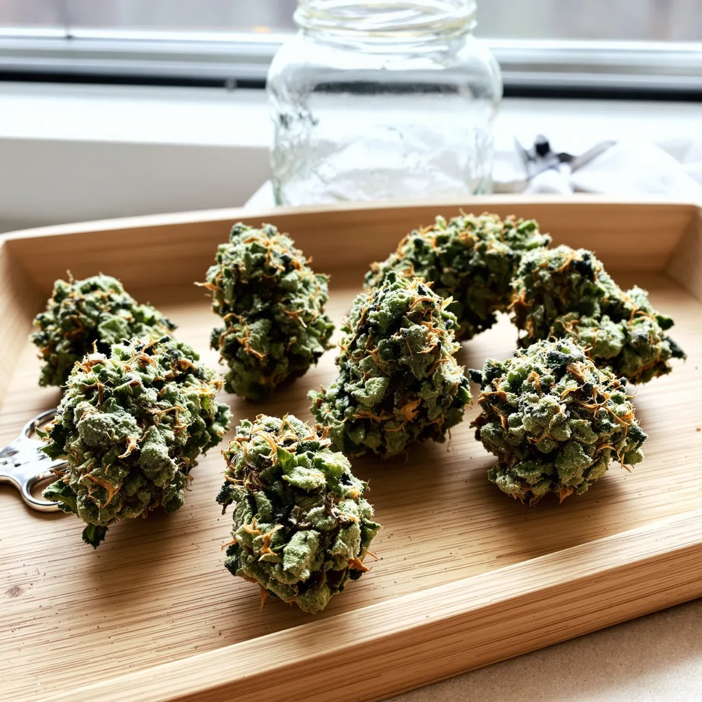 Jack Herer 45% indica / 55% sativa — fleur avec trichomes visibles