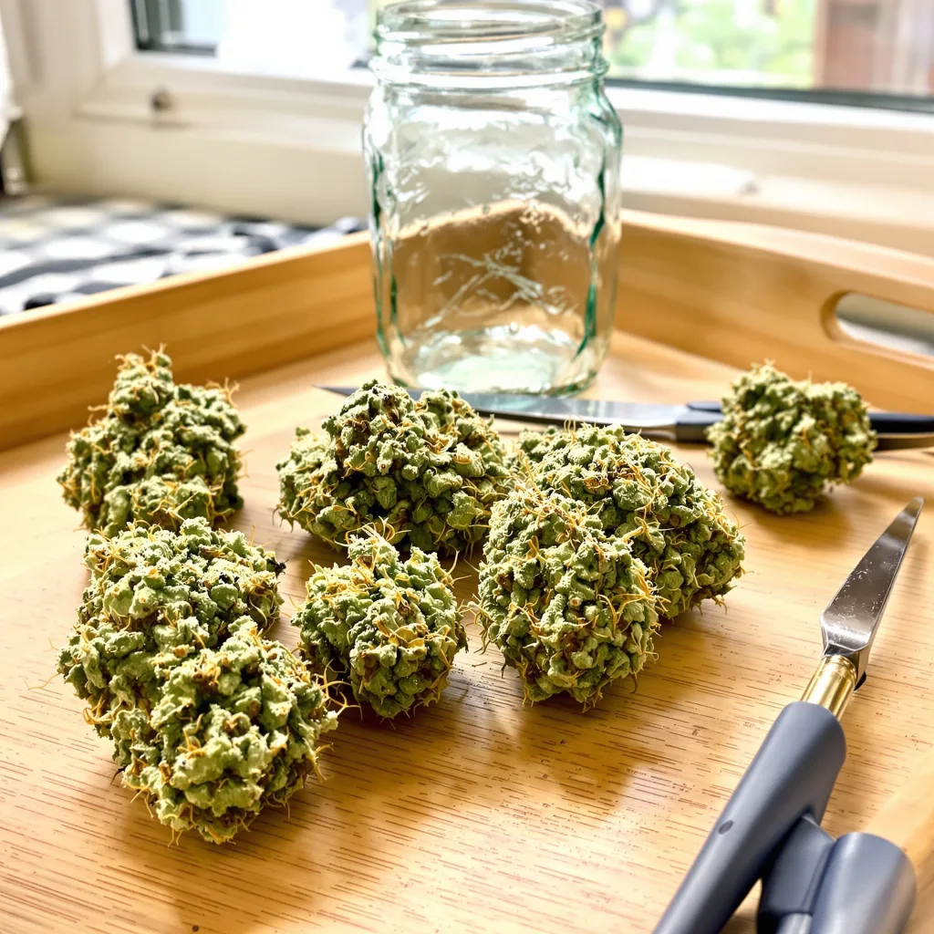 Jack the Ripper 25% indica / 75% sativa — fleur avec trichomes visibles