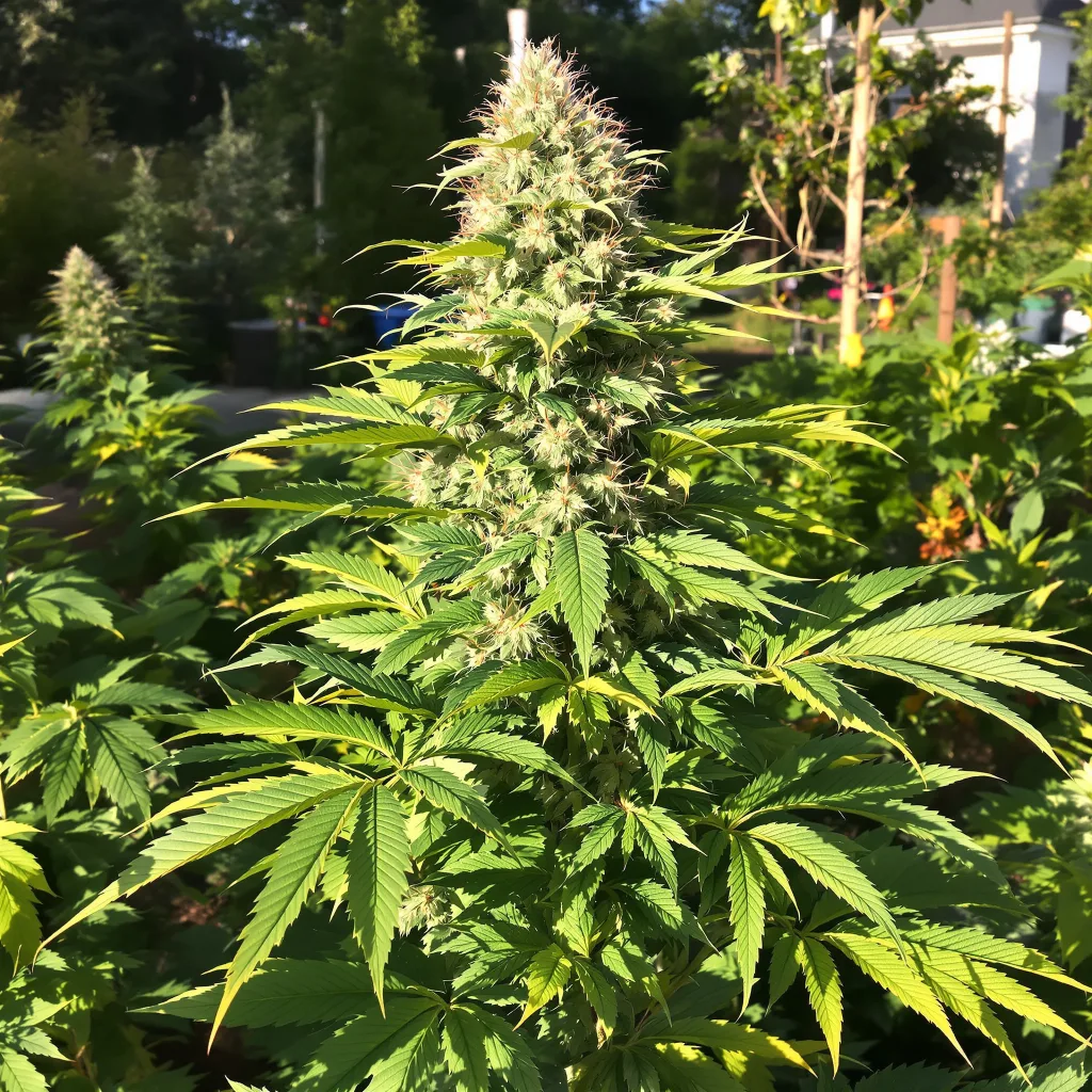 Jager 70% indica / 20% sativa — fleur avec trichomes visibles