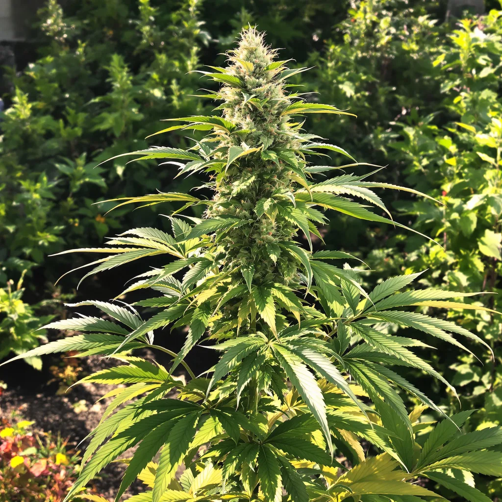 Jager 70% indica / 20% sativa — fleur avec trichomes visibles