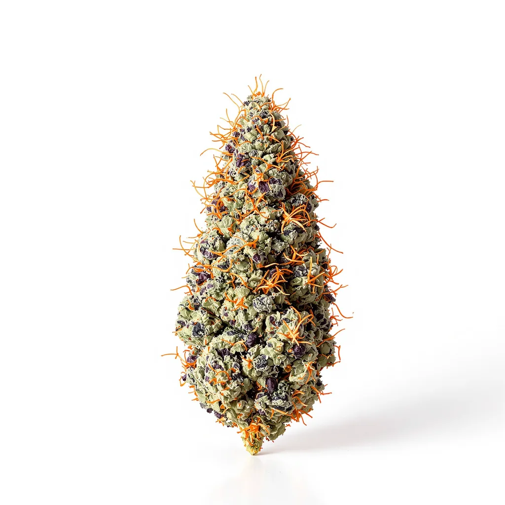 Jager 70% indica / 20% sativa — fleur avec trichomes visibles