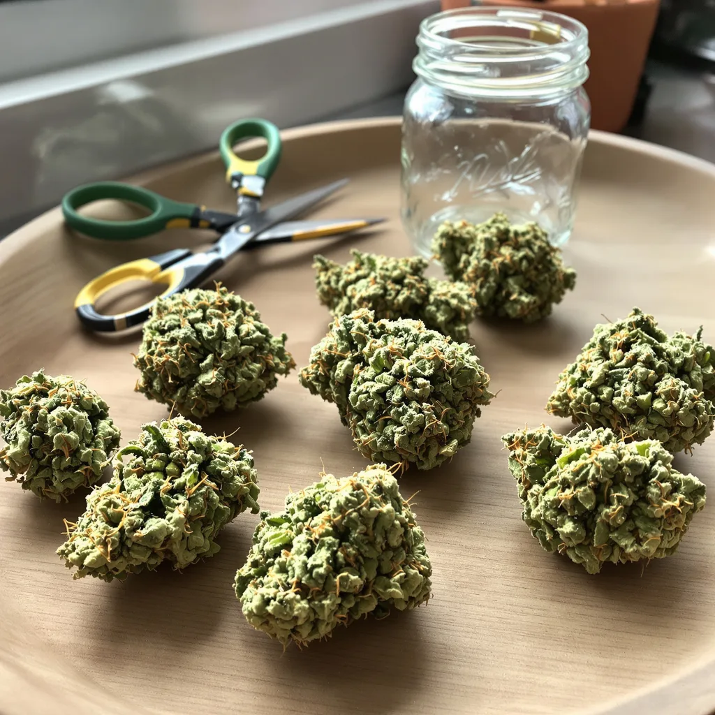 Jamaican Dream 10% indica / 90% sativa — fleur avec trichomes visibles