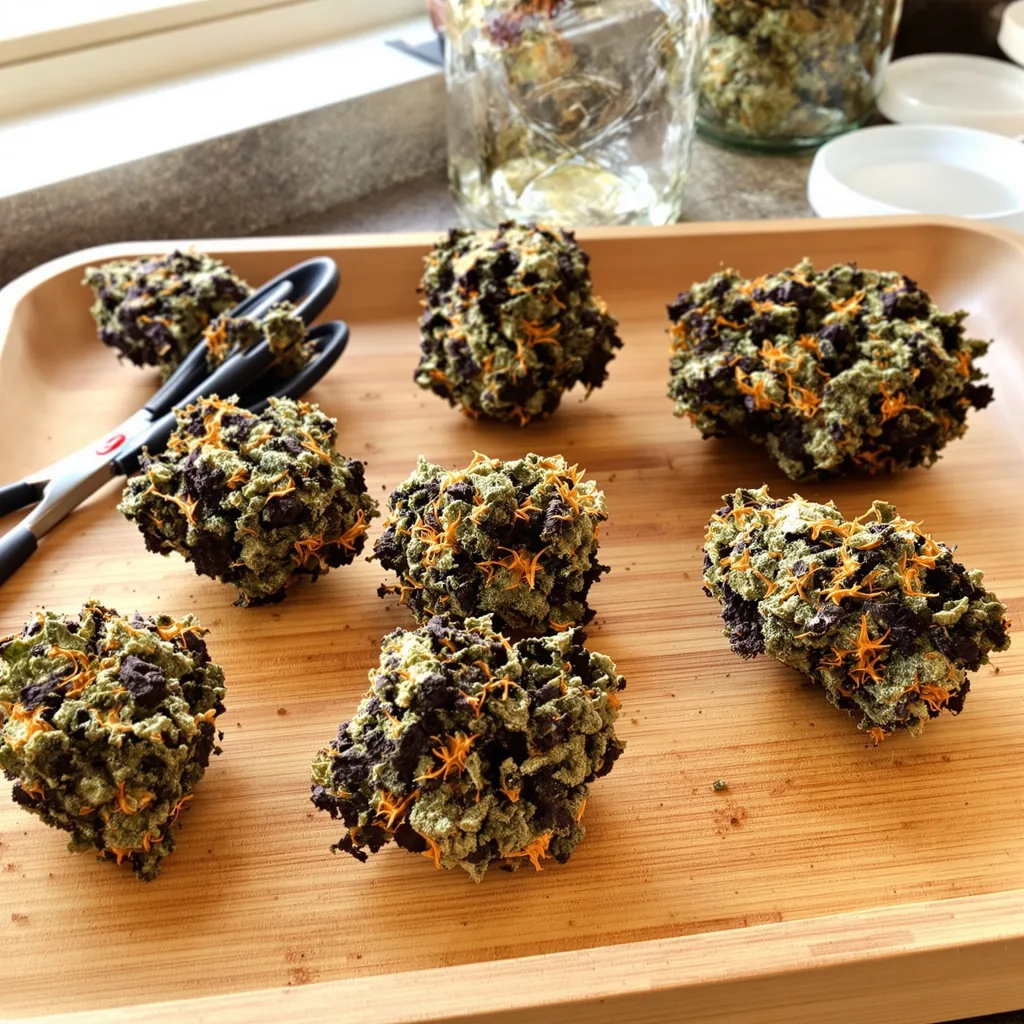 Jawa Pie 73% indica / 27% sativa — fleur avec trichomes visibles