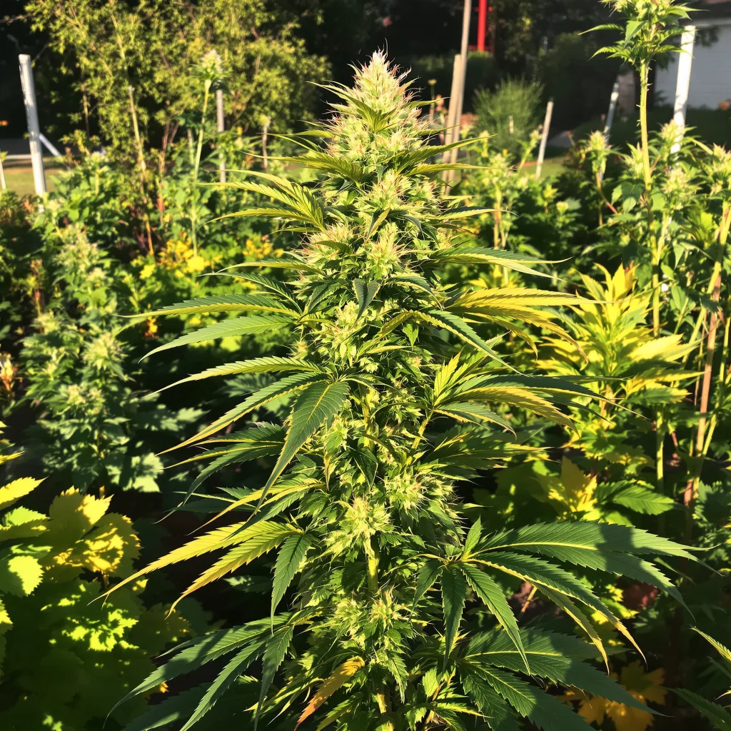 Jean Guy 40% indica / 60% sativa — fleur avec trichomes visibles