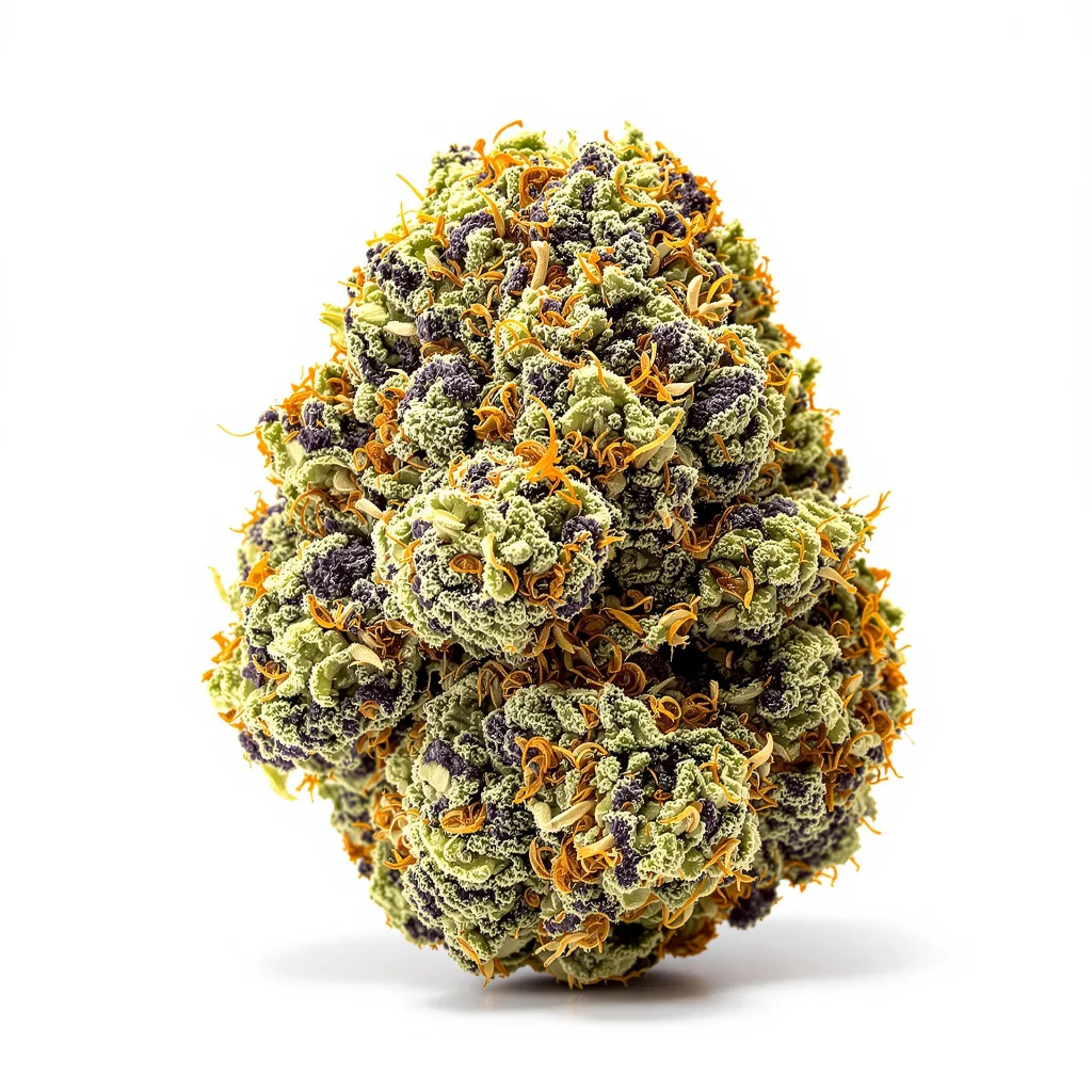 Jedi Kush 90% indica / 50% sativa — fleur avec trichomes visibles