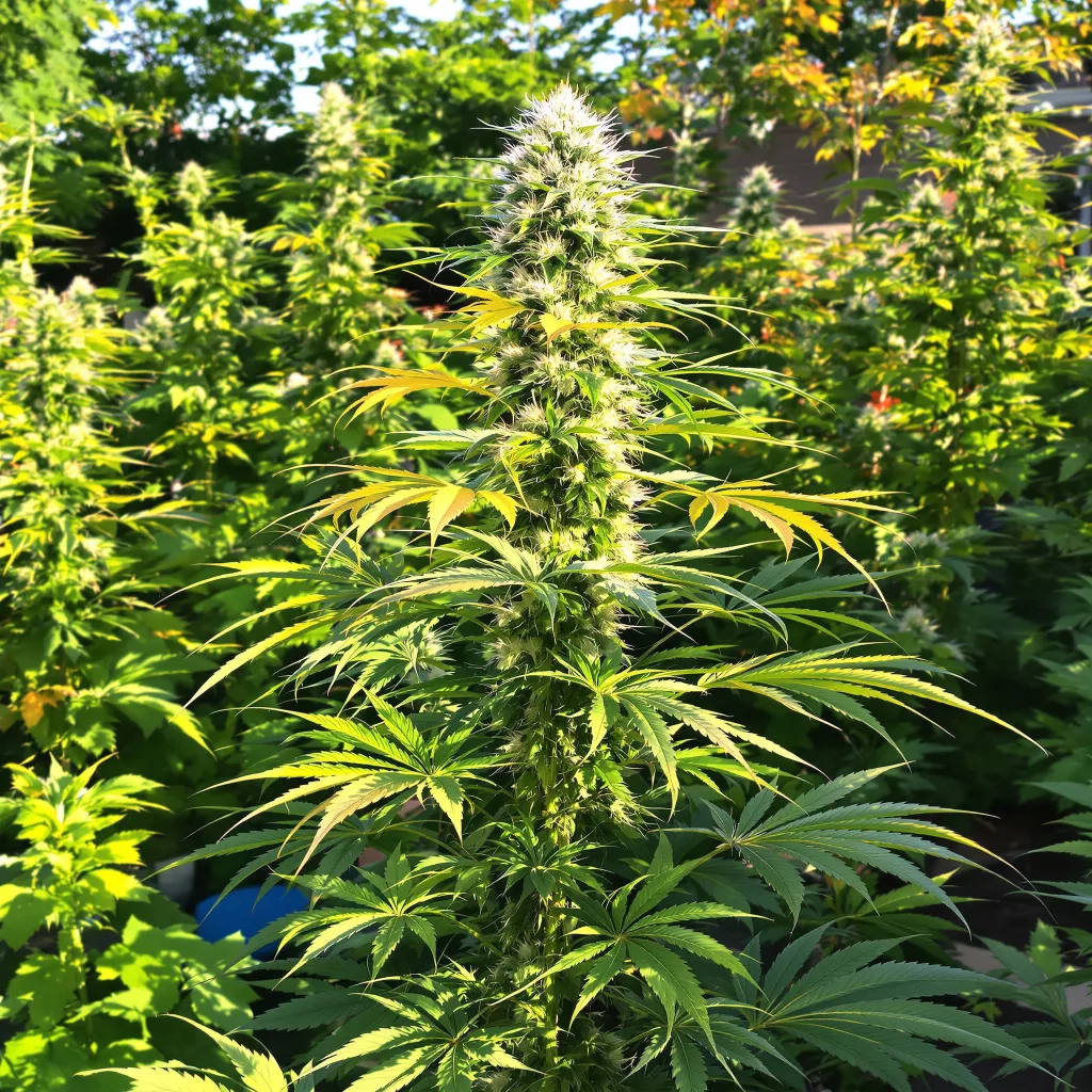 Jesus OG 30% indica / 70% sativa — fleur avec trichomes visibles