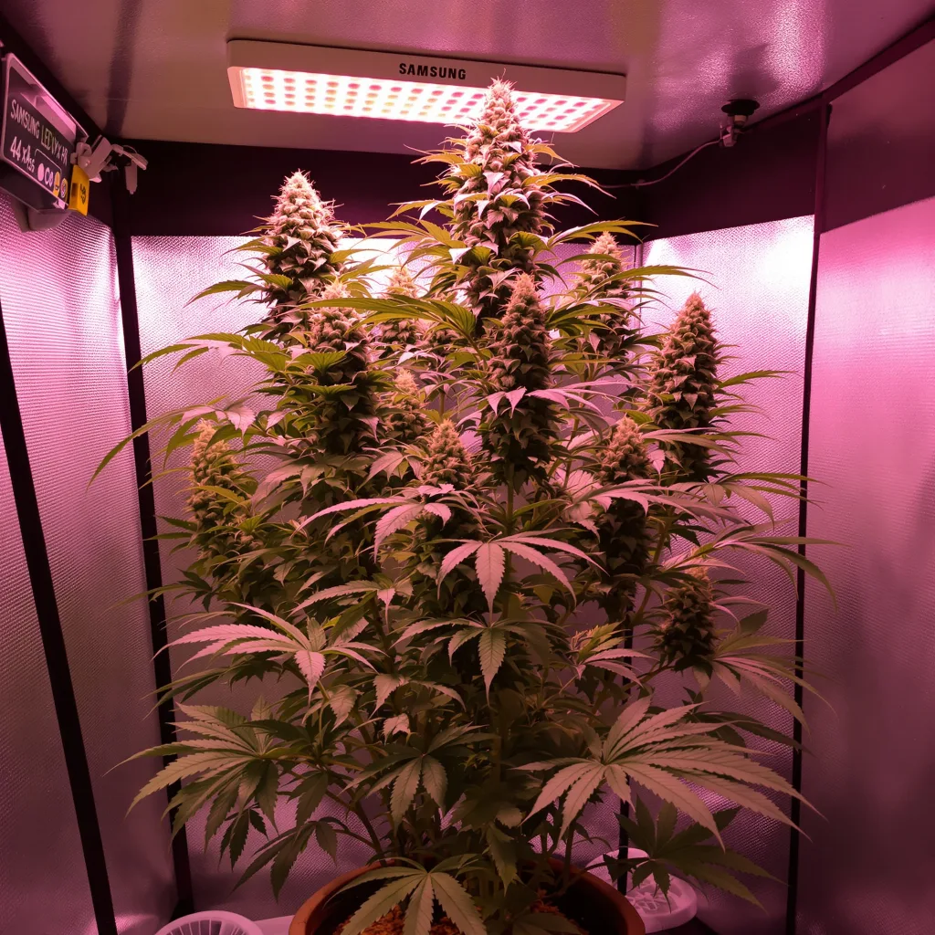 Plante de cannabis Jet Fuel en floraison — 150-200 cm féminisée