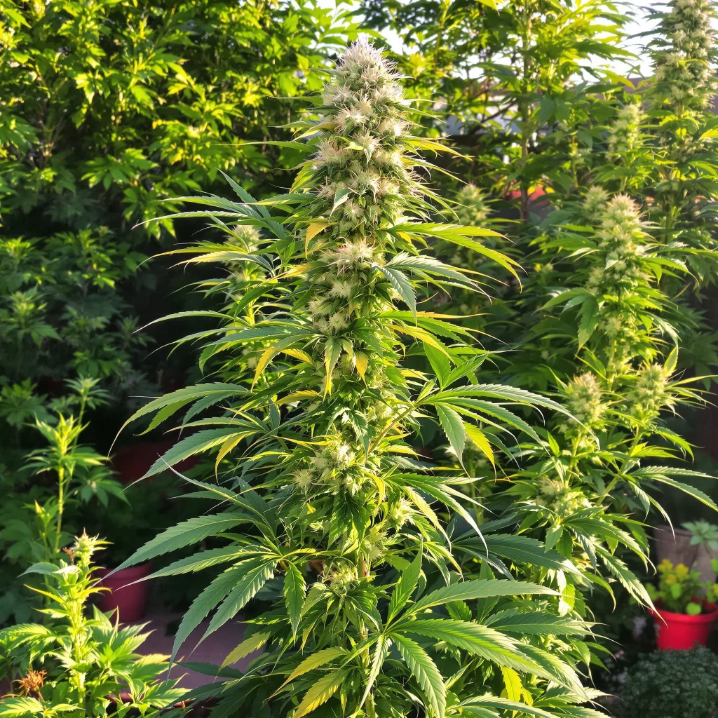 Jet Fuel 30% indica / 70% sativa — fleur avec trichomes visibles