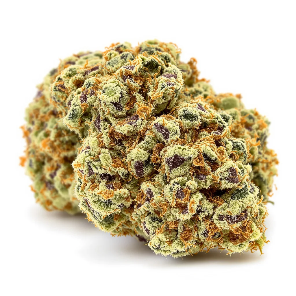 JGR 63% indica / 37% sativa — fleur avec trichomes visibles