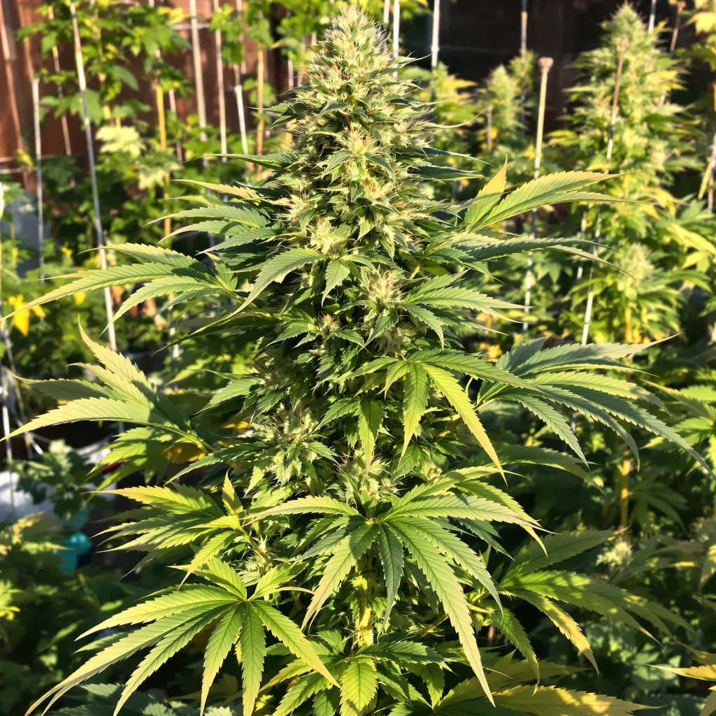 Jungle Cookie 66% indica / 34% sativa — fleur avec trichomes visibles
