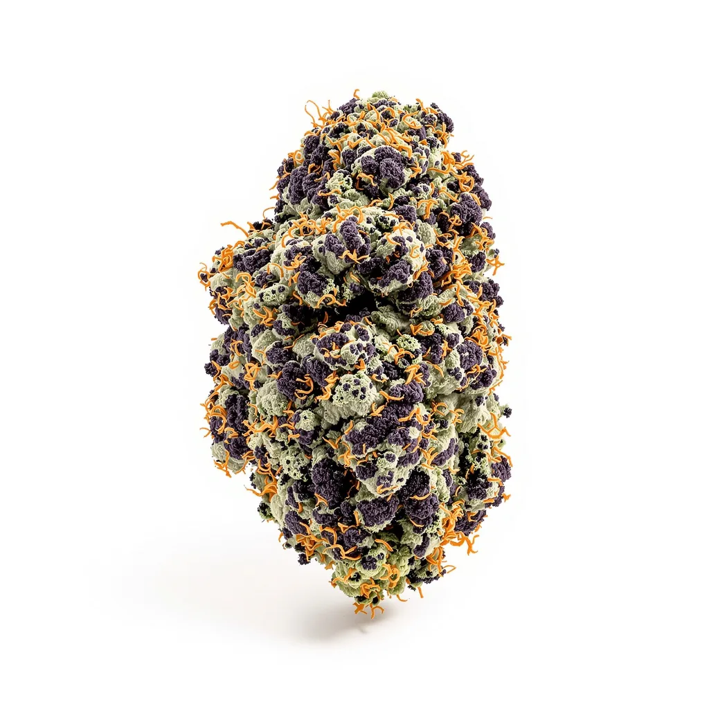Jupiter OG 75% indica / 25% sativa — fleur avec trichomes visibles