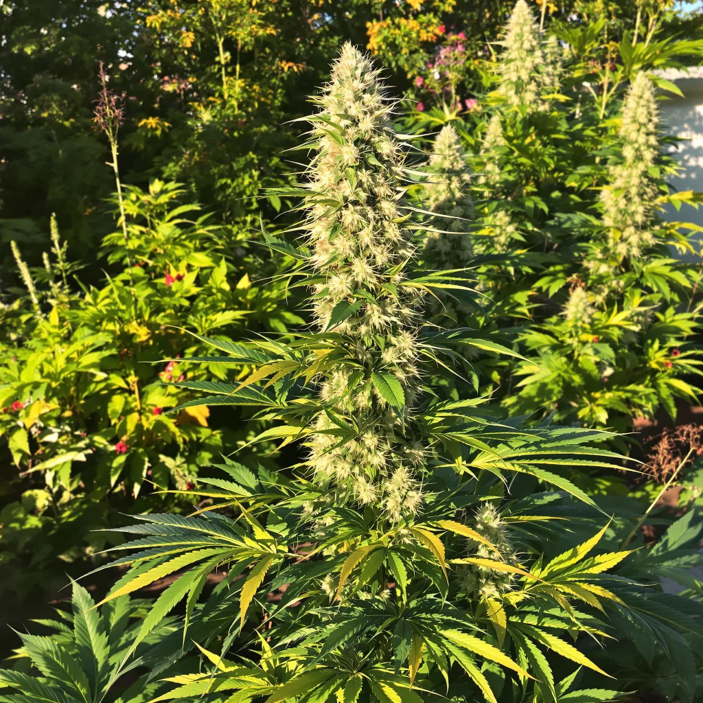 Kahuna 14% indica / 86% sativa — fleur avec trichomes visibles