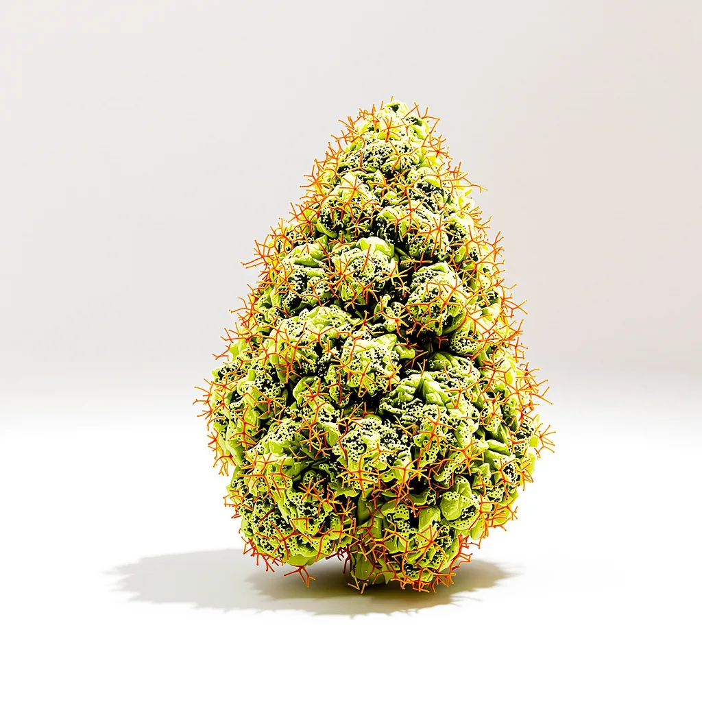 Kali Dog 17% indica / 83% sativa — fleur avec trichomes visibles