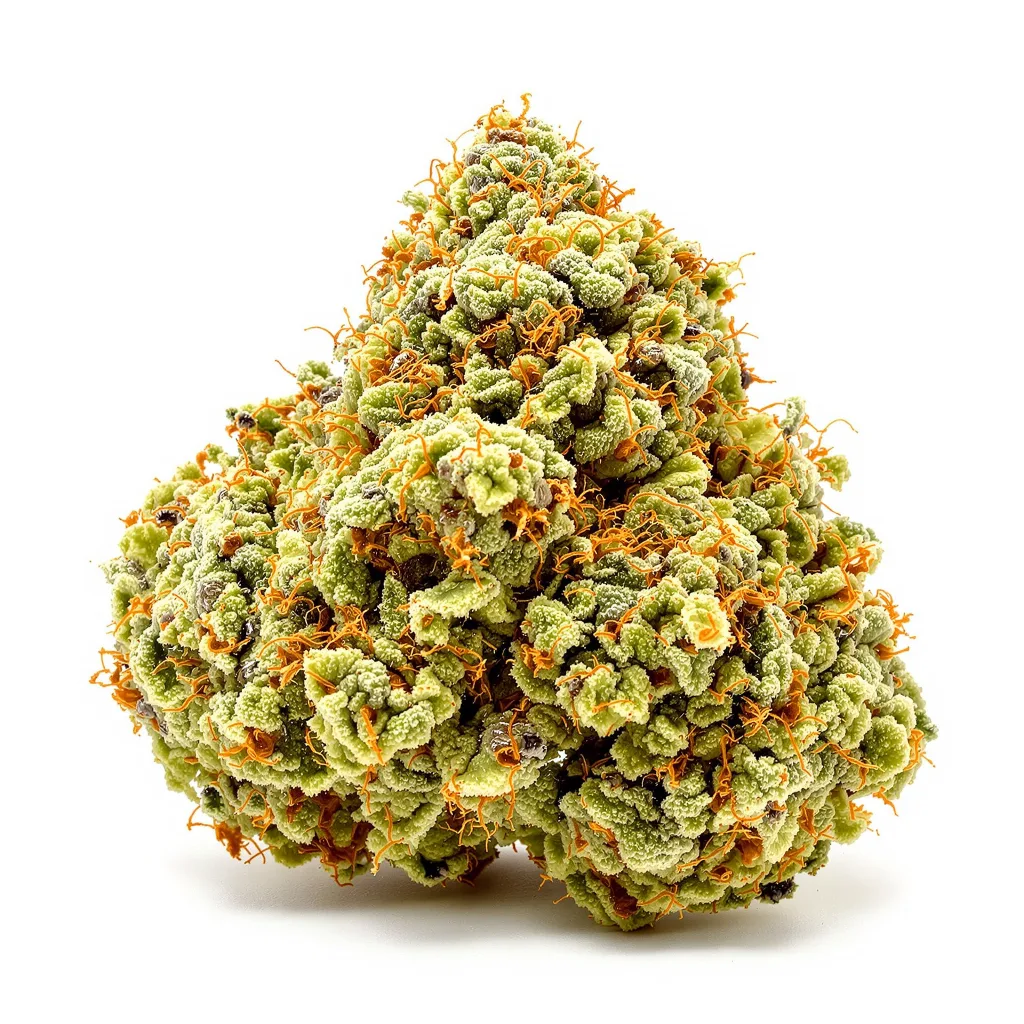 Kali Mist 18% indica / 82% sativa — fleur avec trichomes visibles