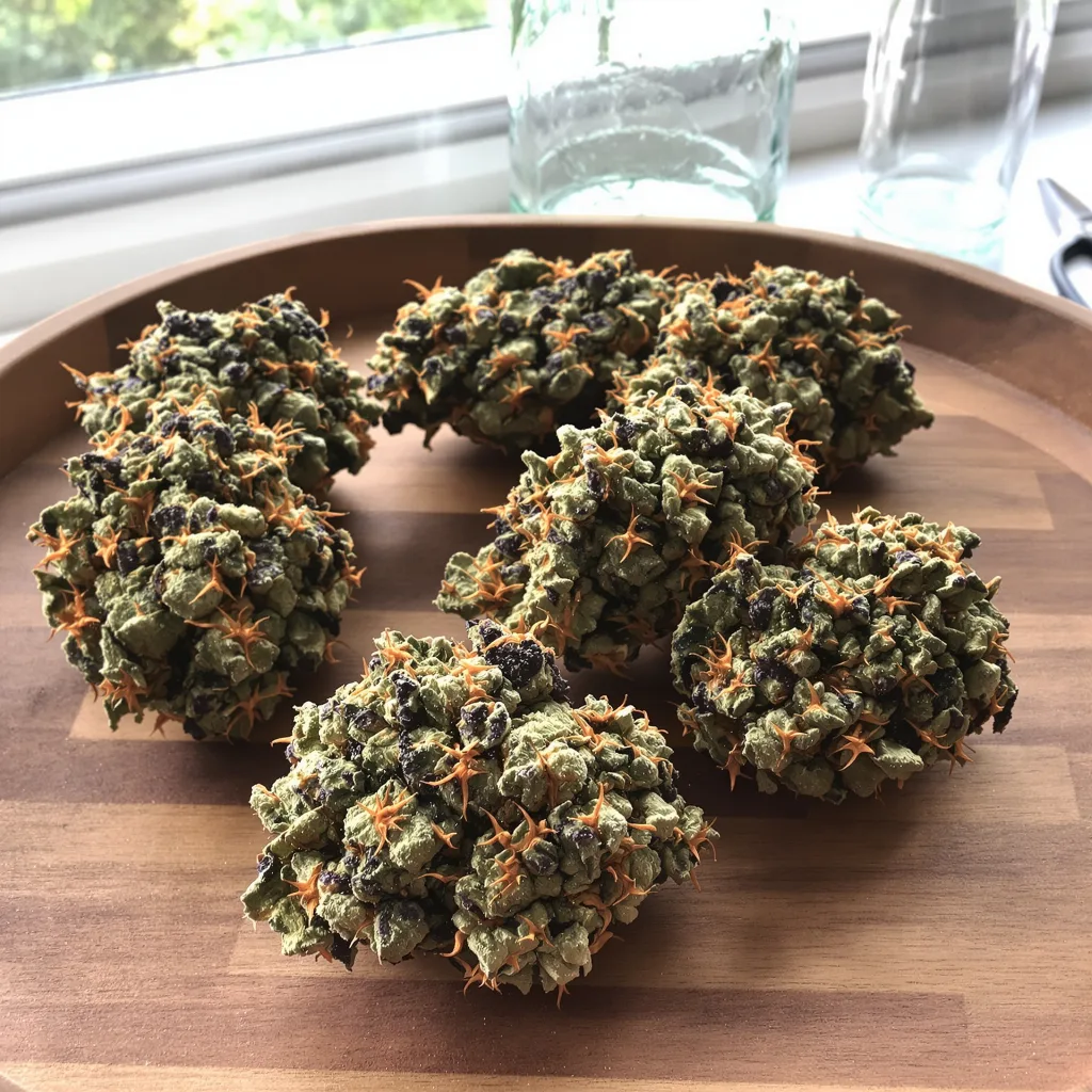 Kandahar 81% indica / 19% sativa — fleur avec trichomes visibles