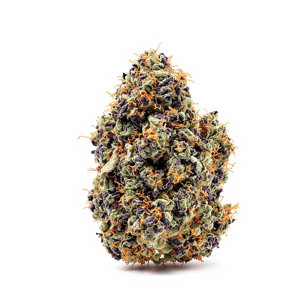 Kandahar 81% indica / 19% sativa — fleur avec trichomes visibles